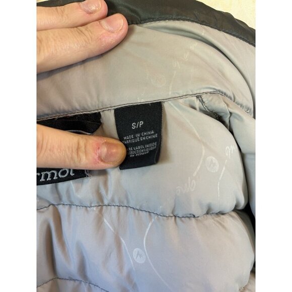 MARMOT Dark Gray 800 Fill Down Puffer Vest Lightweight Quilted Women's Size S - Picture 12 of 13
